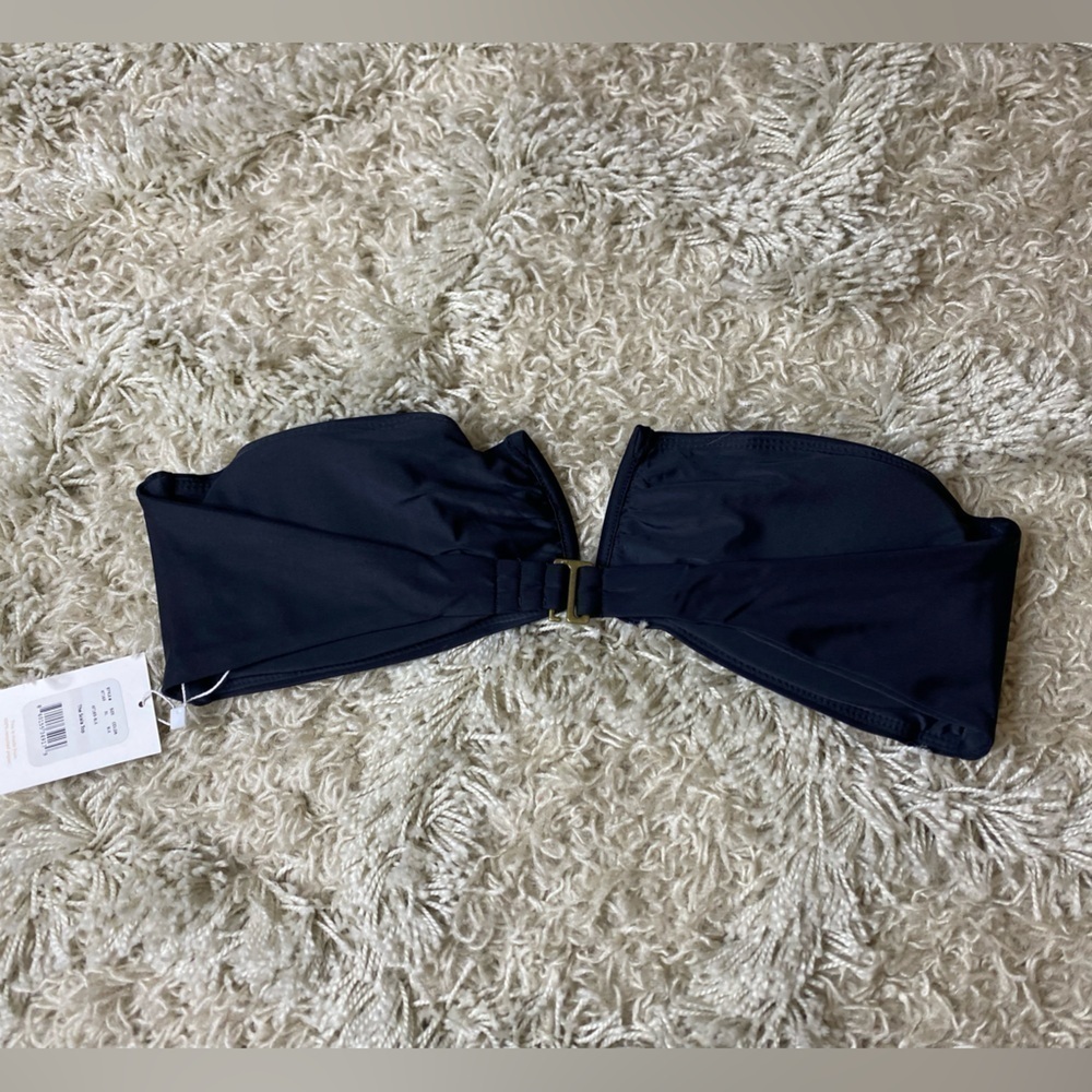 NWT Andie Swim The Scala Bandeau Bathing Suit Top Classic Black Women’s  Size XL - Picture 4 of 8